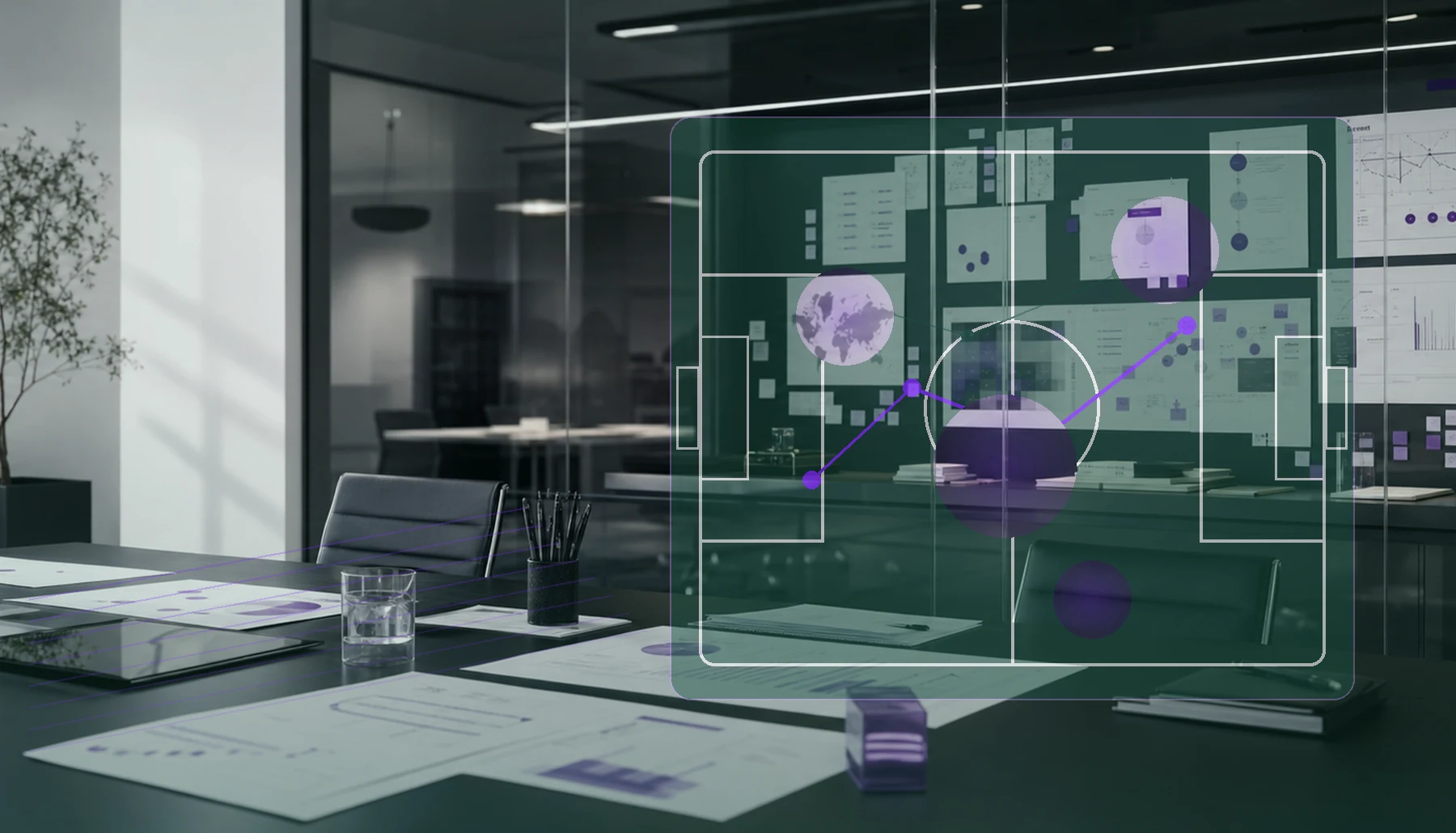 Football marketing command center translating scouting signals into executive decisions