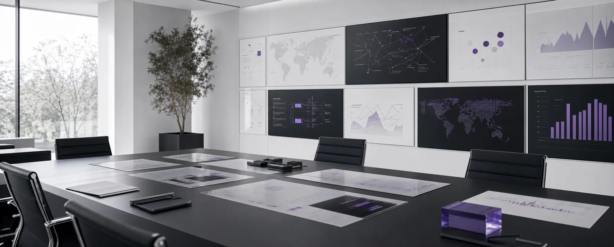 Executive growth command center with opportunity maps and strategic marketing dashboards